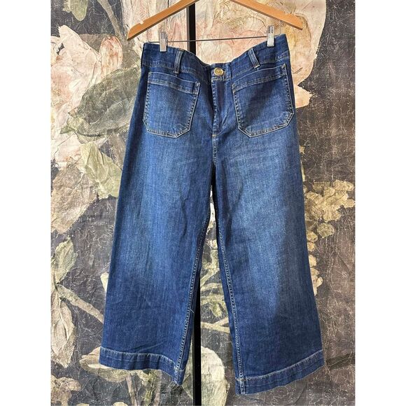 New Anthropologie The Colette Crop High-Rise Wide-Leg Jeans by Maeve sz 30P - Picture 7 of 7